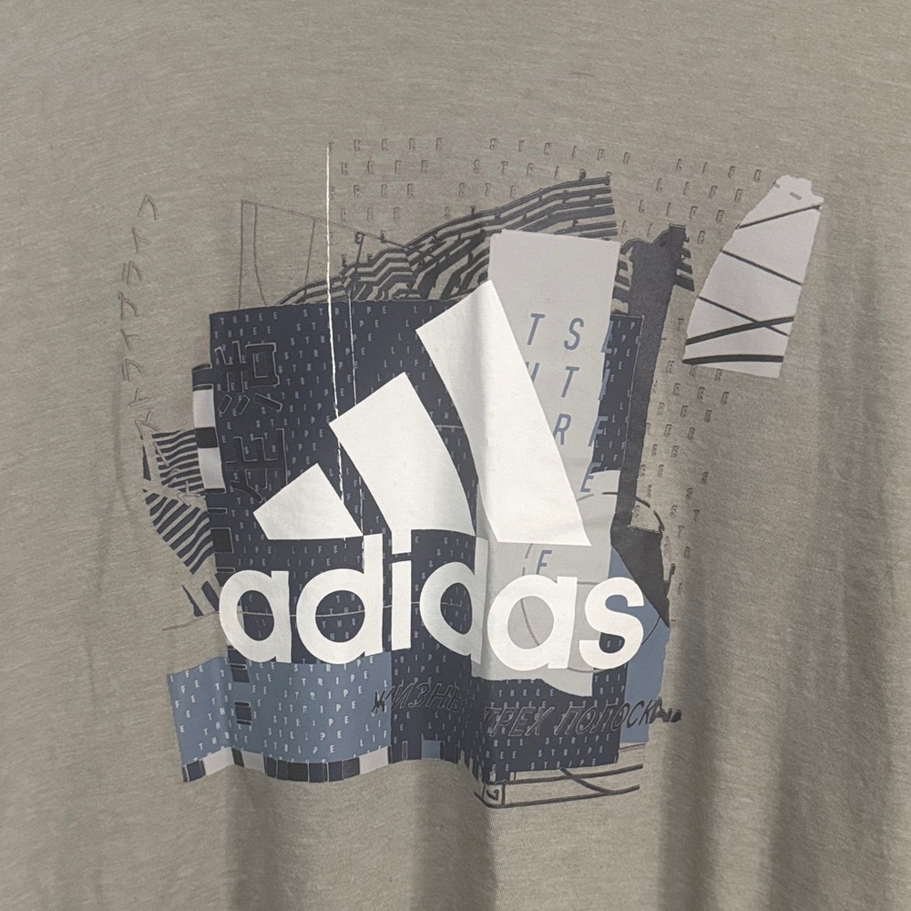 Adidas Men's Short Sleeve Tee in Gray with Logo - Picture 2 of 5